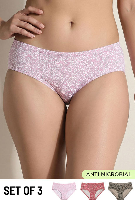 Buy Zivame Low Rise Full Coverage Hipster Panty (Pack of 3) - Multicolor